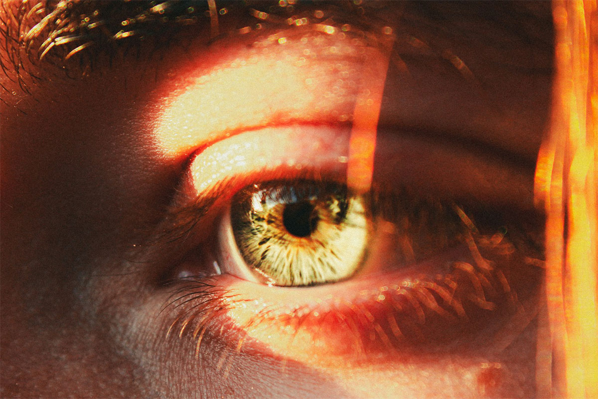 Sun’s UV rays in a person’s eye